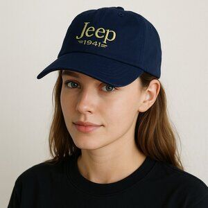Vintage Jeep 1941 Wool American Legend Blue & Gold Embroidered Logo Hat